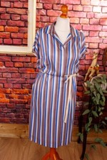 Abito Vintage A Righe Jersey Anni 70 80 M L