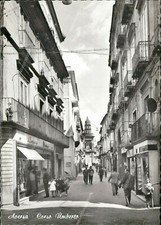 ai28 cartolina aversa corso umberto negozi bella!  provincia di caserta
