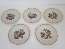 Servizio 5 piatti Richard Ginori da dolce frutta in porcellana con bordo dorato