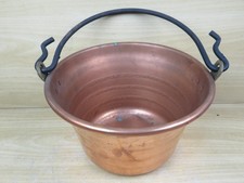 PAIOLO DI CAMINO Vecchia PENTOLA in RAME BATTUTO da appendere esposizione secchi