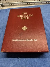 1970 The Jerusalem Bible SALVADOR DALI Color Illustrations Red Leather Bound Box