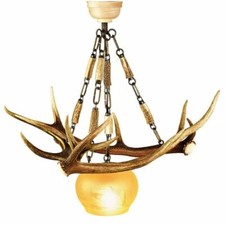 Lampadario con vere corna di