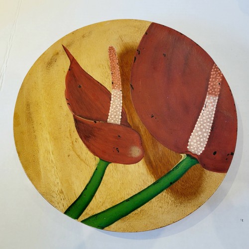 Piatto legno dipinto - piatto,