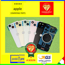 SCOCCA POSTERIORE BACK COVER IPHONE 15 + MAGSAFE + FRAME + BIADESIVO BIG HOLE