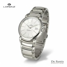 Orologio Uomo Lorenz Montenapoleone Swiss Made Acciaio Datario Grigio Argenté