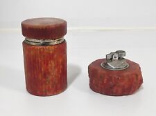 Portasigarette vintage con accendino in pietra rossa porta sigarette da tavolo