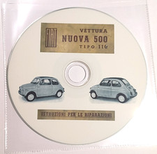 CD Manuale Officina Istruzioni Riparazioni FIAT Nuova 500 Tipo 110 1957*