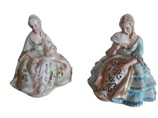 Statuette ceramiche Dame settecentesche F.M.B 0102 