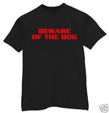 t-shirt Attenzione al Cane marciume pitbull attacco animale umorismo divertente personalizzata 2 made