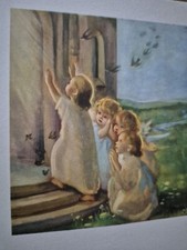VECCHIA CARTOLINA ALINARI FIRENZE SALMO 83 BAMBINI CASA REGALO NATALE ARTE 