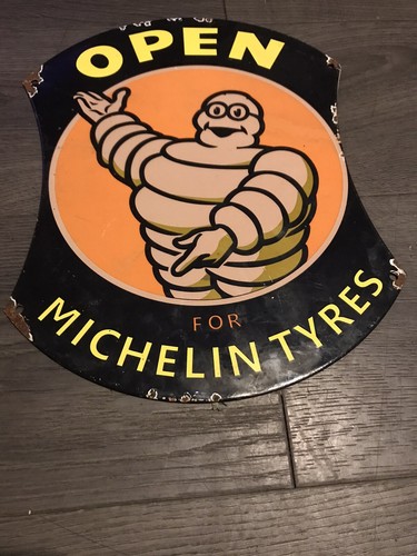 Vintage style enamel michelin - style,