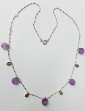 Collana in argento 925 con ametista a goccia prenite verde naturale sfaccettata 