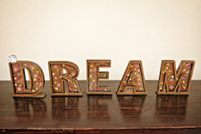 Scritta DREAM Legno e Resina -