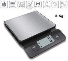 BILANCIA DIGITALE DA CUCINA PIATTO IN ACCIAIO INOX MISUR.VOLUME LIQUIDI 1gr-5Kg 