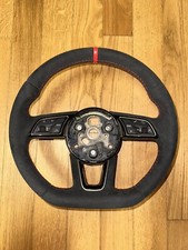 Audi A3 A4 A5 Steering Wheel Personalised, Full Alcantara, Flat Bottom 2015-2020