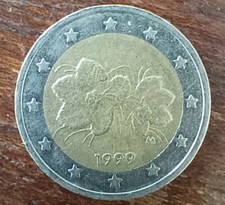 MONETA DA 2 EURO COMMEMORATIVA RARA 1999 FINLANDIA FIORI DI LAMPONE RARA DA...