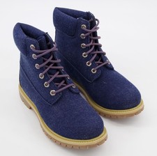 Timberland Premium 6" stivali pizzo blu scuro tela denim taglia US donna 9