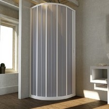 Box doccia semicircolare 75x75 cm ante a soffietto riducibili in PVC apertura la