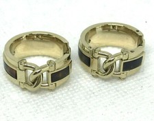 FOSSIL ORECCHINI A CERCHIO METALLO  GOLD E ACETATO TARTARUGATO TIPO HERMESS