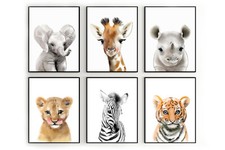 Stampe da parete asilo safari, animali safari decorazione camera bambini, decorazione parete safari