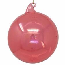 Pallina di Natale in vetro trasparente rosso 12cm