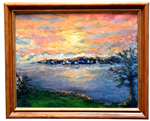 Oil painting seascape sunset - oil,