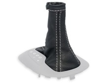 PER FIAT 500X automatico CUFFIA LEVA CAMBIO PELLE NERA CUCITURE BIANCHE