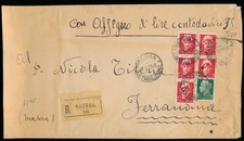 1939 ITALIA RACCOMANDATA DA MATERA  BOLLO AL VERSO FERRANDINA   Z/1775