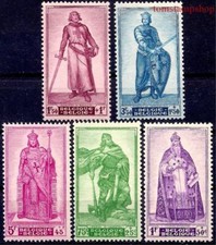 Belgio 1946 Seconda Guerra Mondiale Prigionieri Aiuto Guerra Carità Medioevo Spada Arma 5v MNH