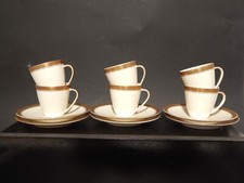 ANTICO SERVIZIO 6 TAZZINE CAFFÈ PORCELLANA JOHANN HAVILAND BAVARIA DECORO ORO