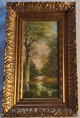 Olio cartone dipinto - olio, natura