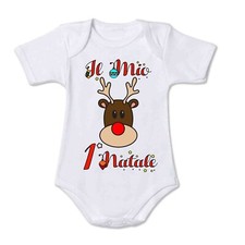 BODY NATALE IL MIO PRIMO NATALE NEONATI BODY IL MIO 1  NATALE REGALO FESTA 