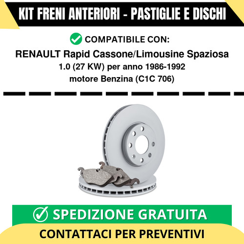 Kit freni anteriori renault - kit,