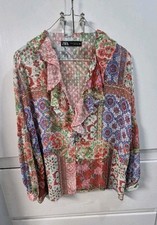 Camicia blusa donna Zara mista stampa jacquard XS multicolore 7901/034 