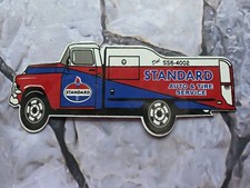 INSEGNA PORCELLANA VINTAGE STANDARD SERVIZIO AUTO E PNEUMATICI CISTERNA 12"X5".