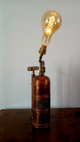 Lampada steampunk rame antico - rame,