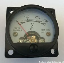 Voltmetro analogico a pannello 0-300V AC  Dimensioni: 46x46x36mm Lotto 2 pezzi