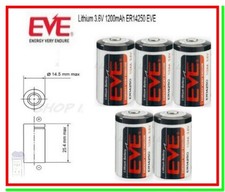 5 Batterie Pile EVE 14250 3,6V Li-SoCl2 1/2 AA Mezza Stilo 1200mAh Mac Gps Dagr