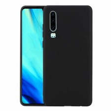 COVER CUSTODIA PER HUAWEI P30 P 30 NERO OPACO TPU SLIM MORBIDA ULTRASLIM