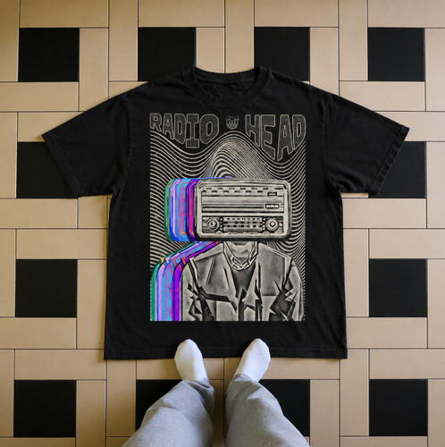 Shirt radiohead nera grafica - radiohead,