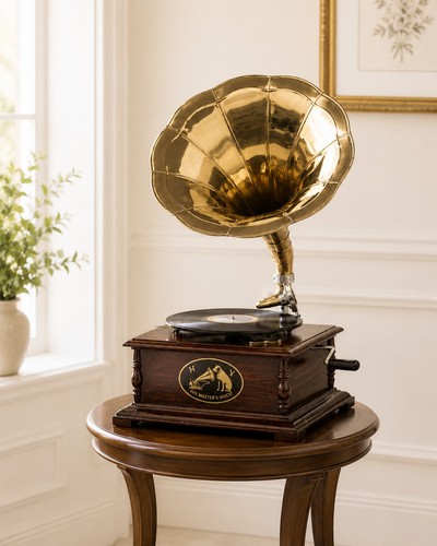 Gramophone square brown colour - square,