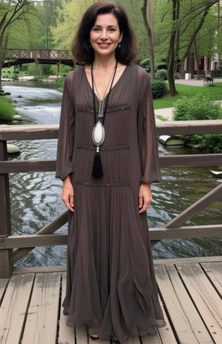 Abito zara ricamato visone - zara,