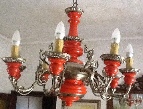1960 lampadario legno - legno, e
