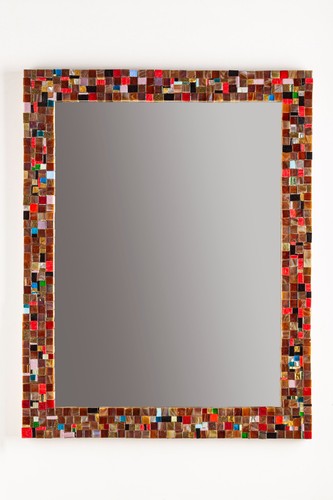 Specchio con cornice legno - specchio,
