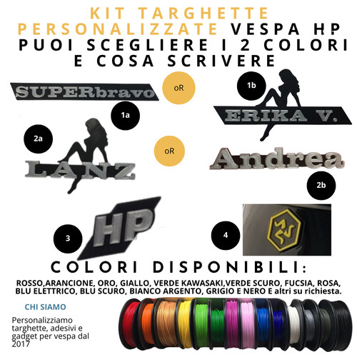 Kit targhette vespa hp - 4, 50