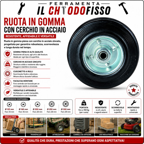 Ruota gomma industriale maurer - industriale,