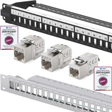 Patch panel 10"-19" Cat6a Cat7 Cat8 moduli Keystone armadio di rete porte 12/24/48