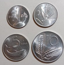 Italia LOTTO 4 MONETE 1968 - 1