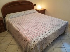 Splendida COPERTA fatta A MANO ad UNCINETTO in COTONE per LETTO MATRIMONIALE