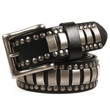 Cintura vera pelle metallo